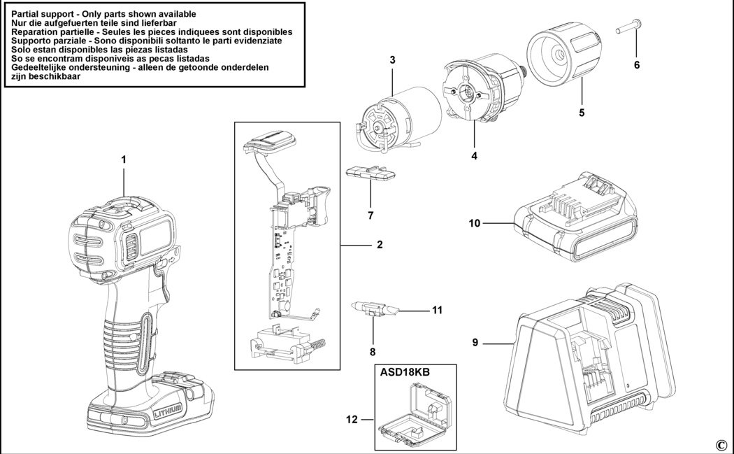 Black & Decker ASD18 Type 1 Drill/driver Spare Parts