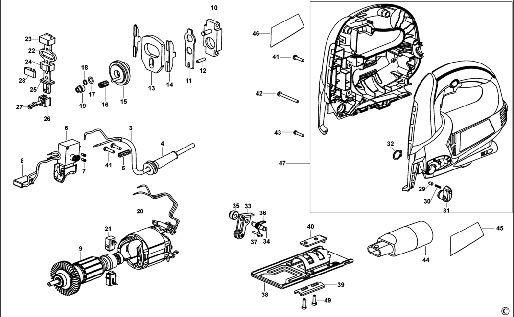 Black & Decker BPSJ4800 Type 1 Jigsaw Spare Parts