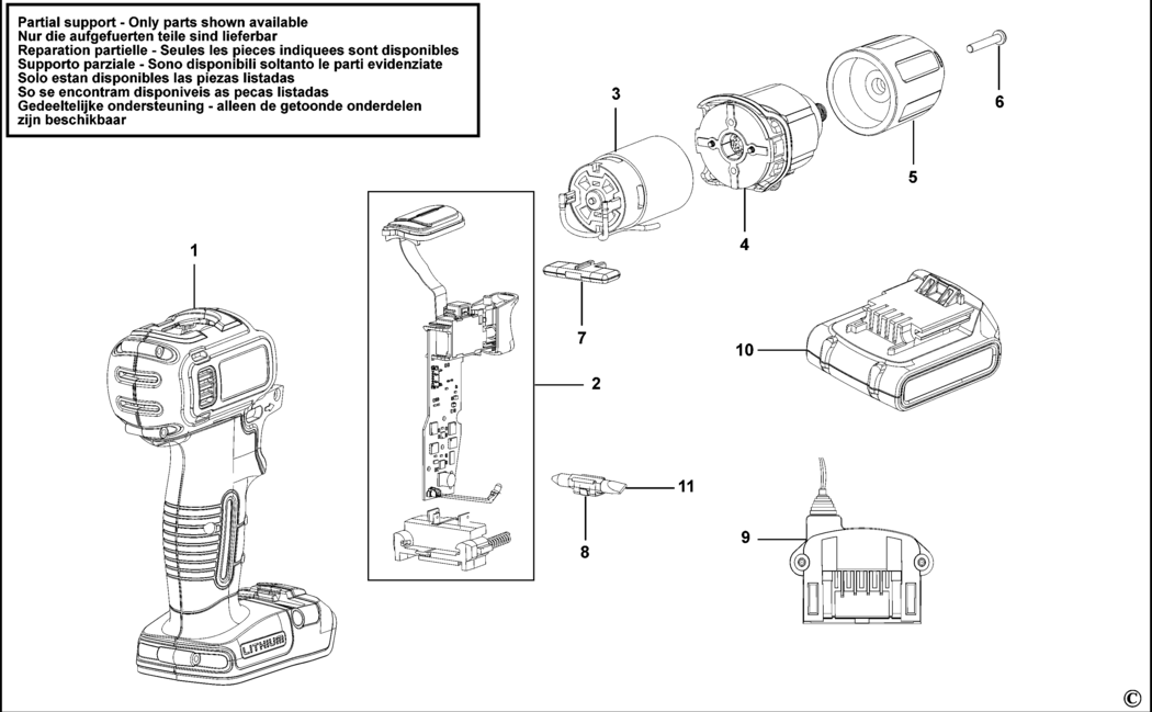 Black & Decker ASD184 Type 1 C'less Drill/driver Spare Parts