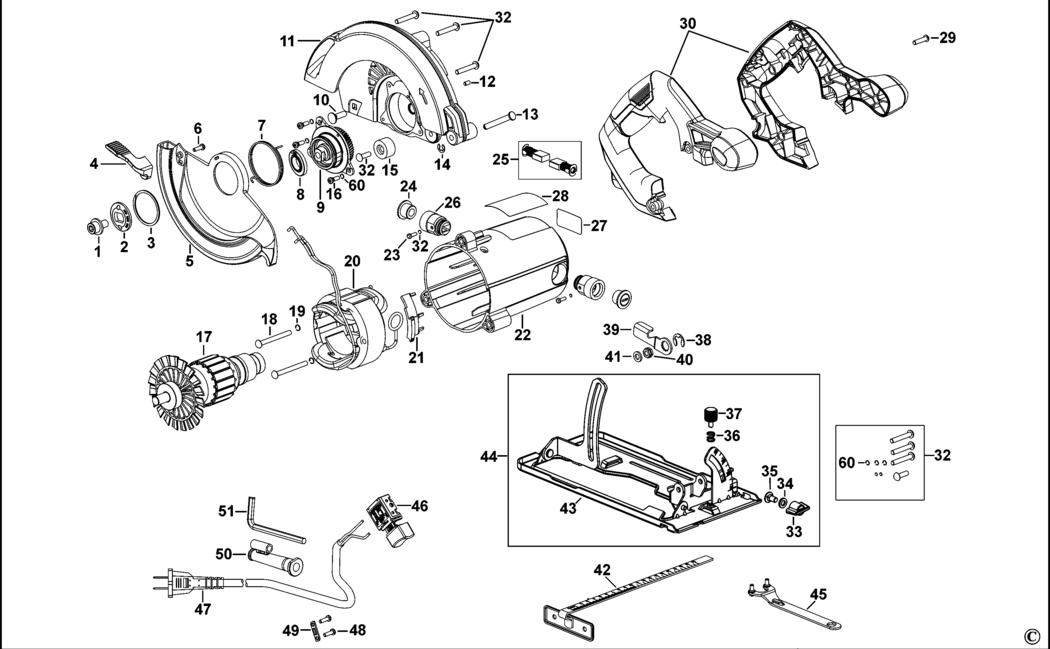 Black & Decker BPSC1607 Type 1 Circular Saw Spare Parts