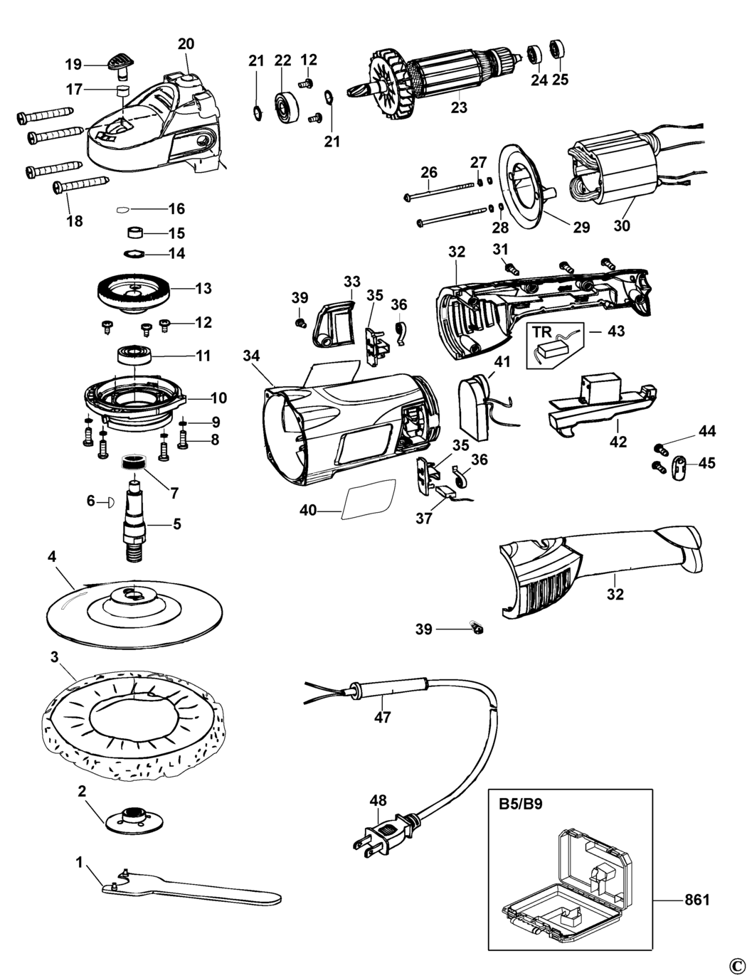 Black & Decker BPGP1518 Type 1 Polisher Spare Parts