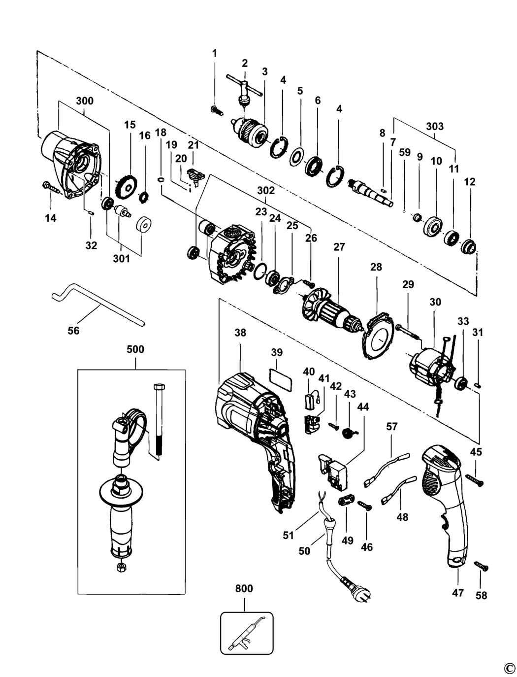 Black & Decker BPDH7213 Type 1 Drill Spare Parts