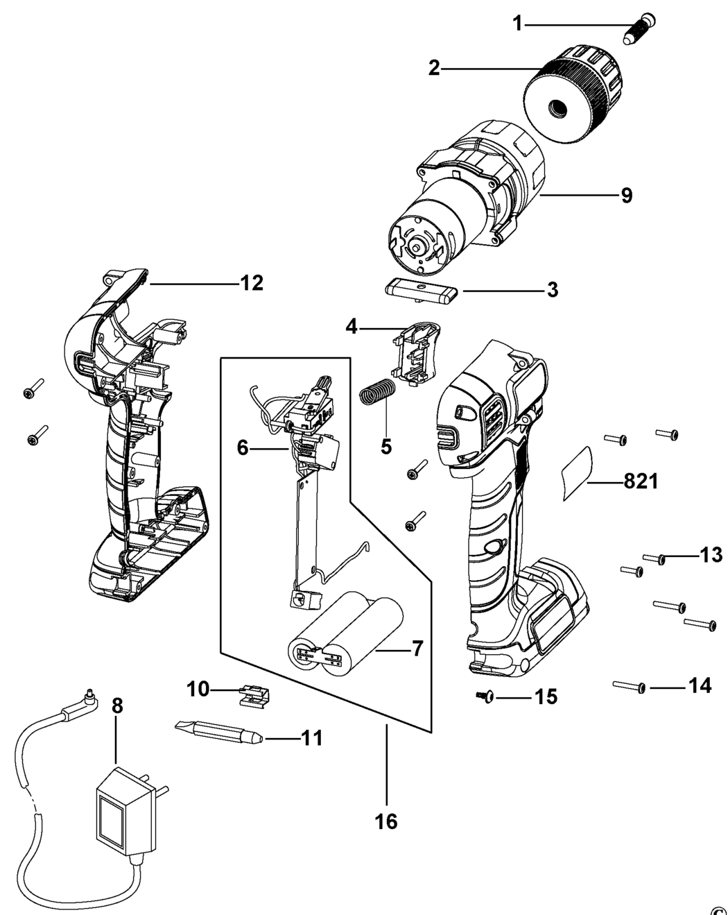 Black and decker discount cordless drill parts