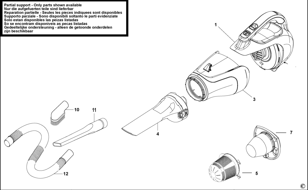 Black & Decker ADV1200 Type H1 Dustbuster Spare Parts