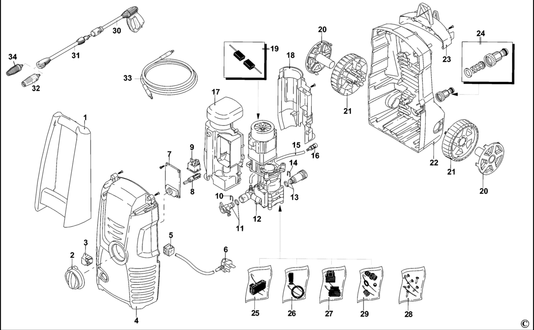 Black & Decker Pw1400 Pressure Washer (type 1-as) Spare Parts  SPARE_PW1400/TYPE_1-AS from Spare Parts World