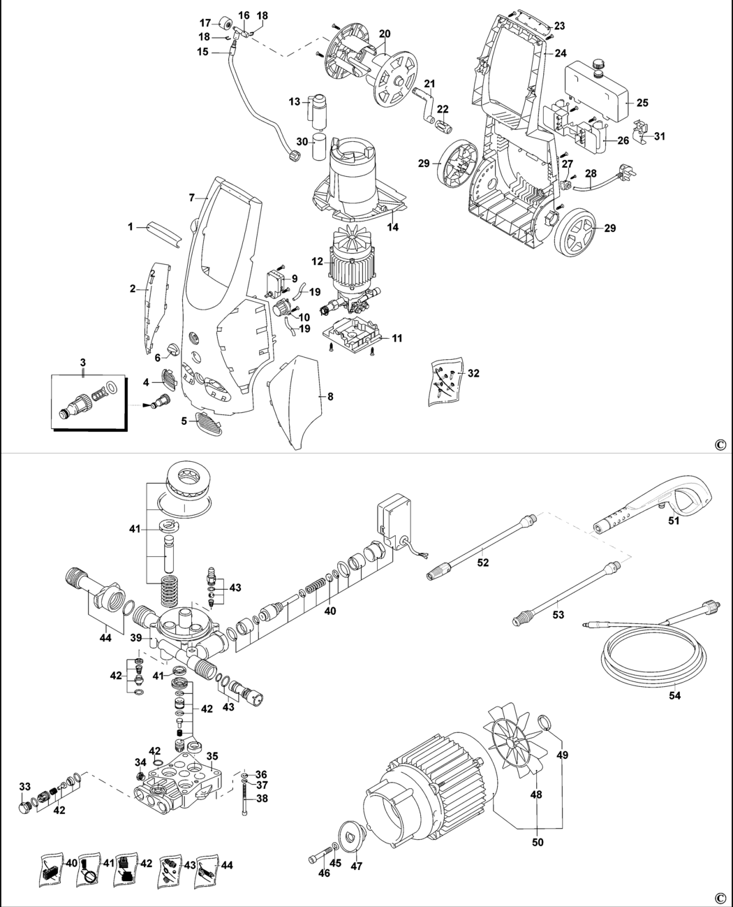 Black & Decker PW2200SPB Type 1 Pressure Washer Spare Parts