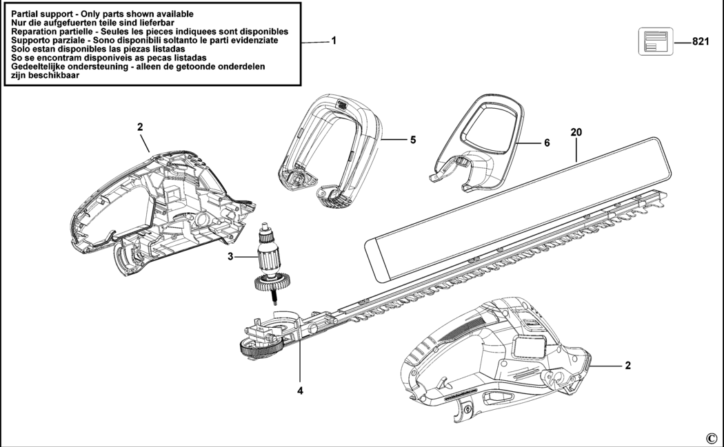 Black & Decker BDHT55 Type 1 Hedge Trimmer Spare Parts