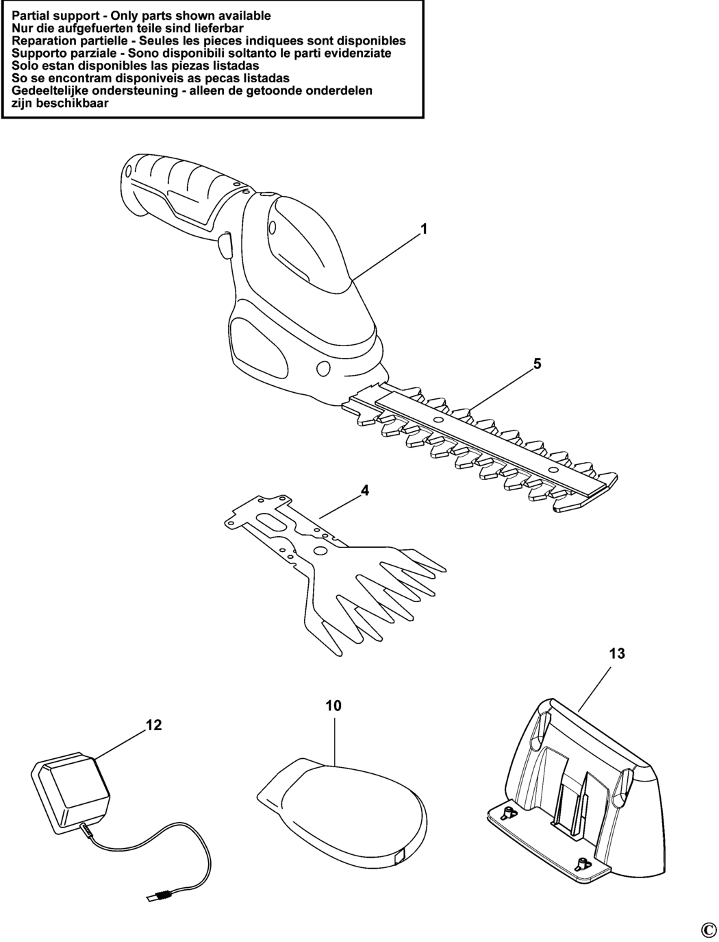 Black & Decker GSBD700 Type 1 Cordless Shear Spare Parts