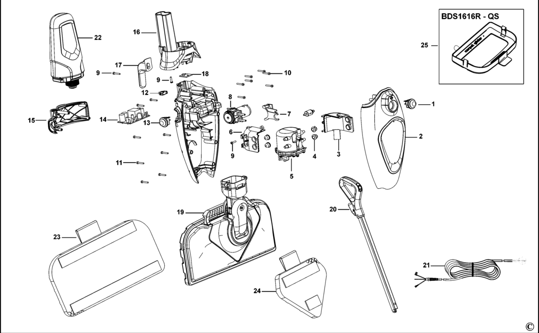 Black & Decker BDS1616R Type 1 Steam Mop Spare Parts