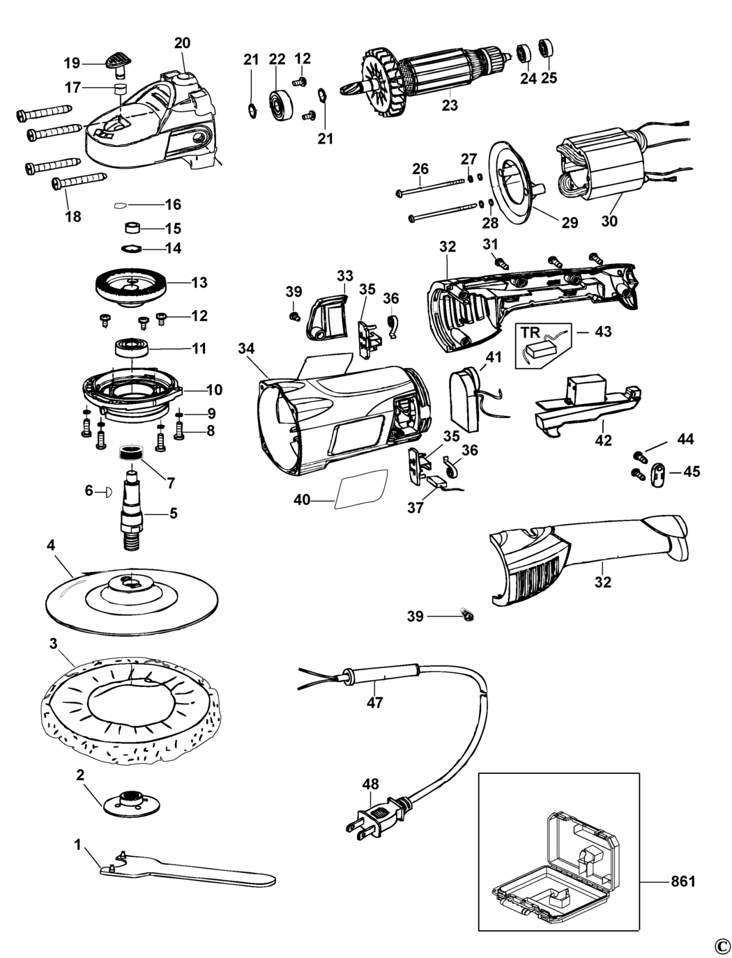 Black & Decker BDGP1518 Type 1 Polisher Spare Parts