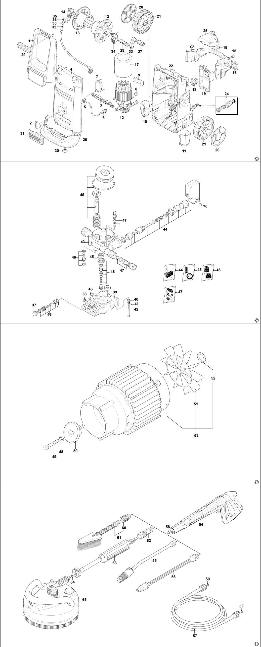 Black & Decker BXPW2100PE Type 1 Pressure Washer Spare Parts