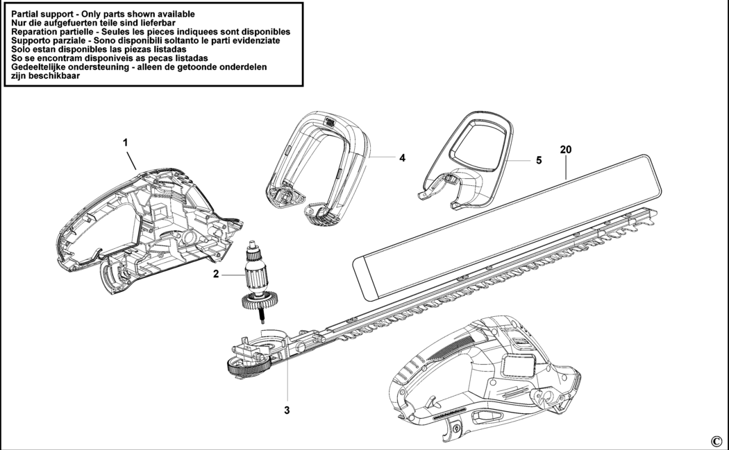 Black & Decker GT5555 Type 1 Hedgeclipper Spare Parts