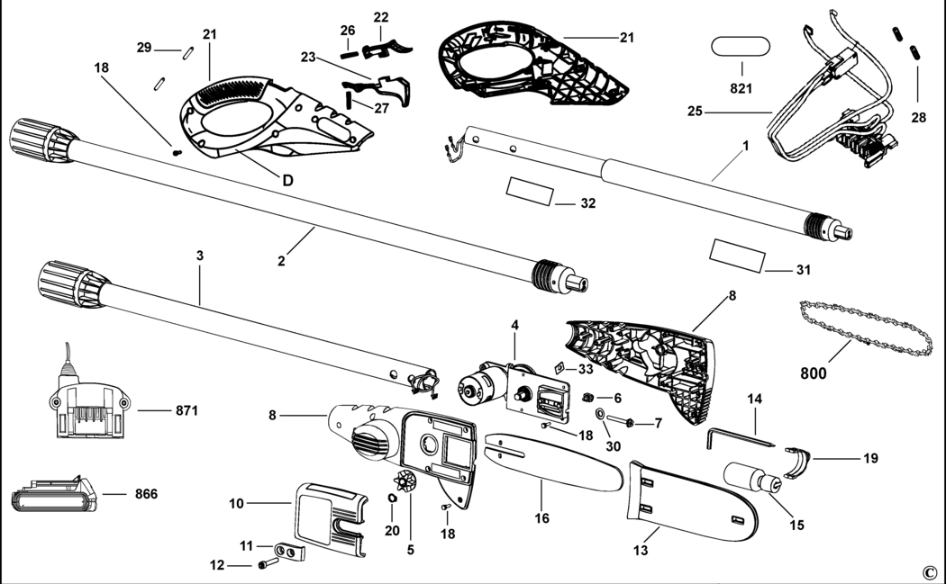 Black & Decker PS1820ST Type H1 Pruner Spare Parts