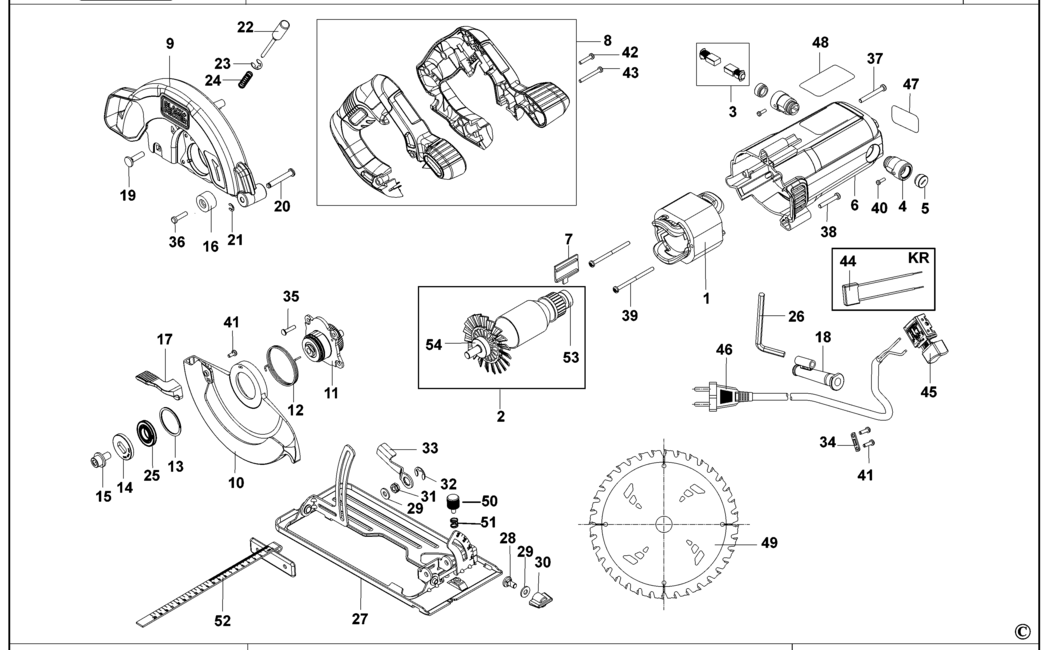 Black & Decker CS1004 Type 1 Circular Saw Spare Parts