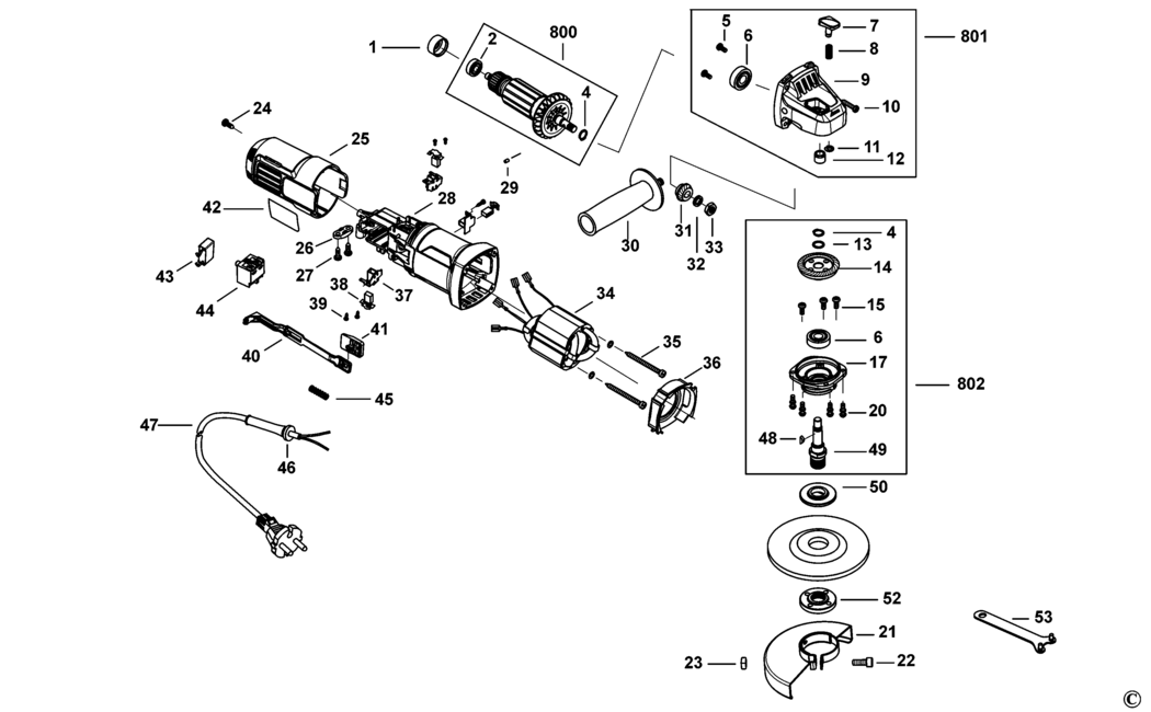 Black & Decker G650 Type 1 Angle Grinder Spare Parts