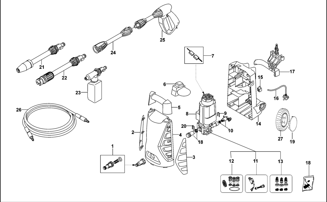 Black & Decker PW1300TDW Type 1 Pressure Washer Spare Parts