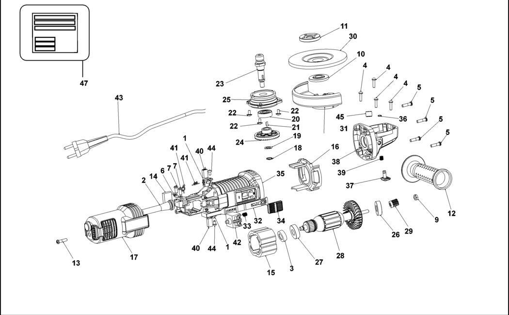 Black & Decker G850 Type 2 Angle Grinder Spare Parts