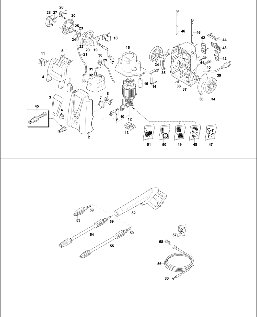 Black & Decker PW2100WR Type 1 Pressure Washer Spare Parts