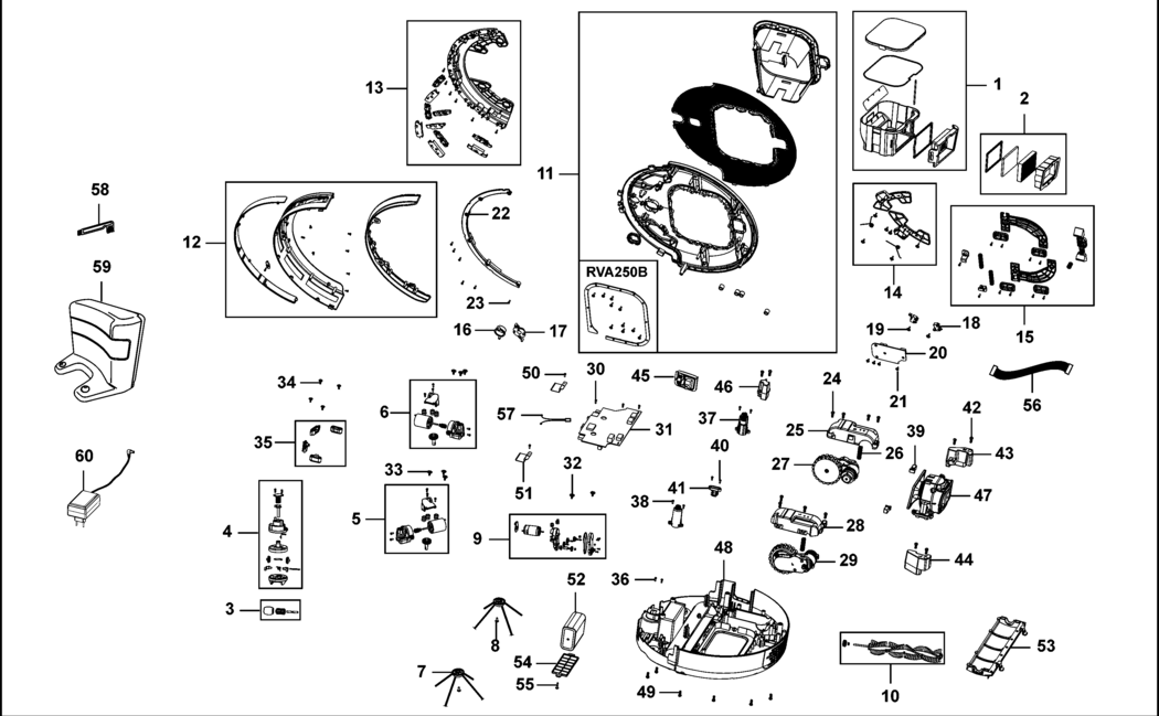 Black & Decker RVA420B Type 1 Robot Vac Spare Parts