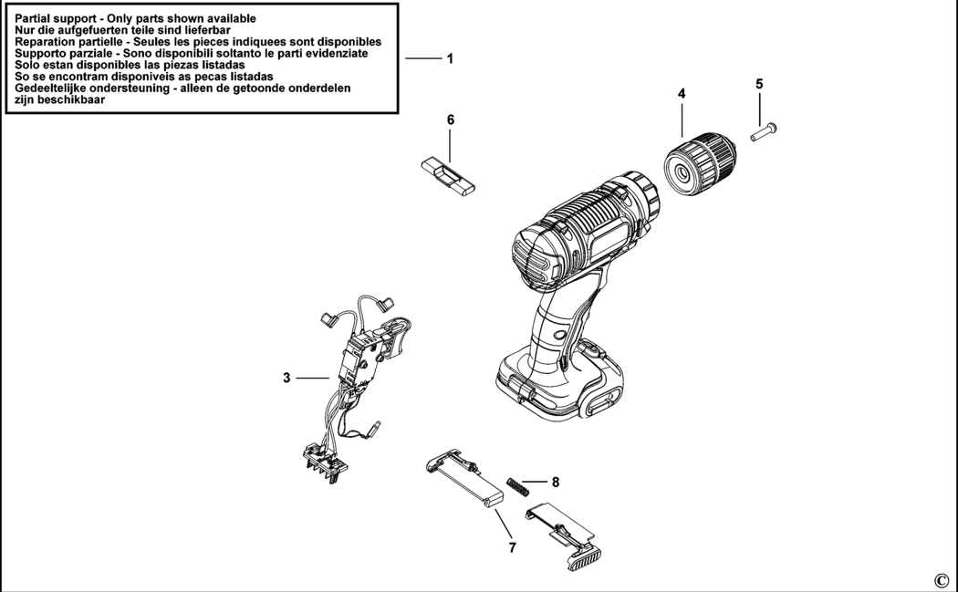 Black & Decker BDCDD12USB Type H1 Drill/driver Spare Parts