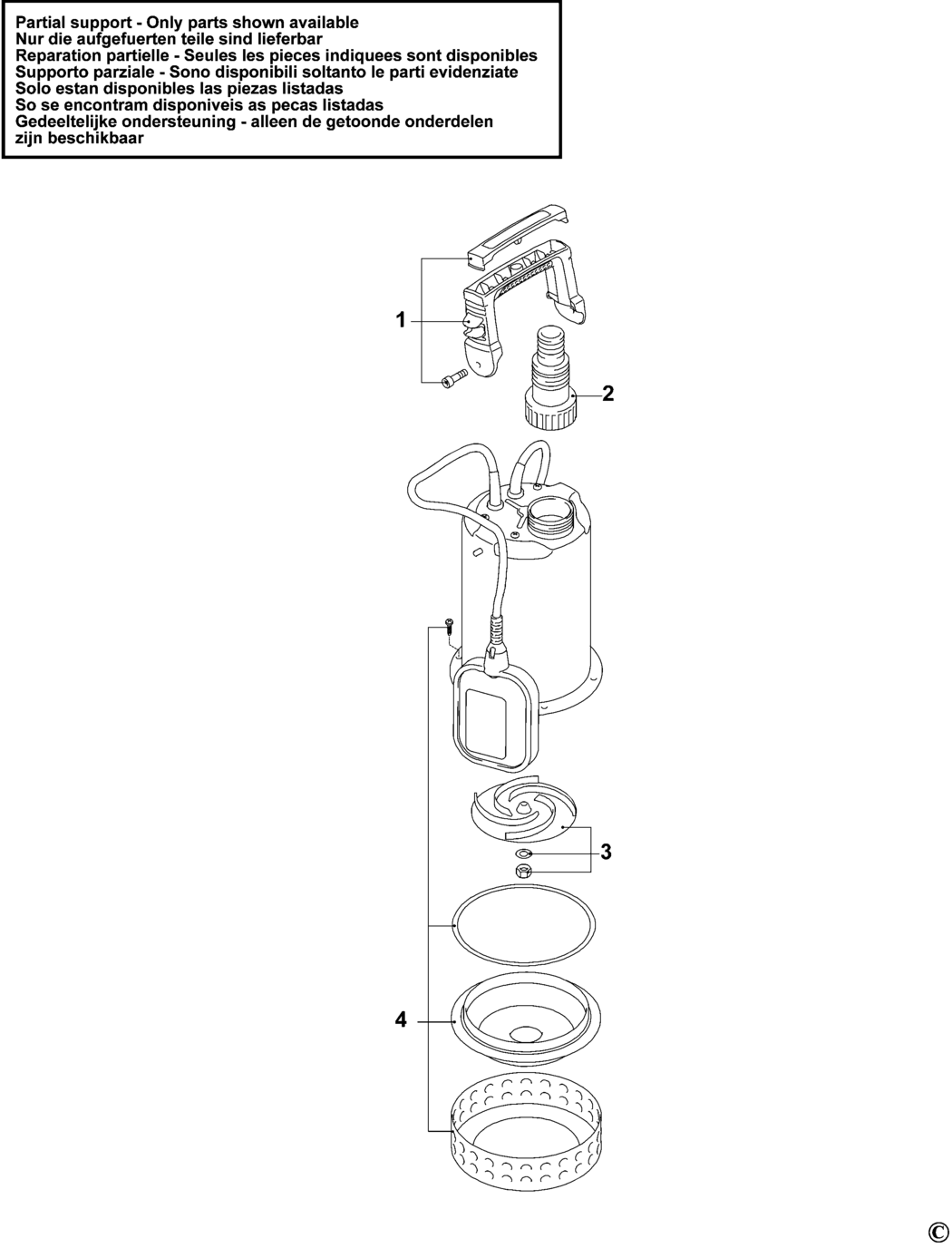 Black & Decker BXUP750XCE Type 1 Sub Pump Spare Parts