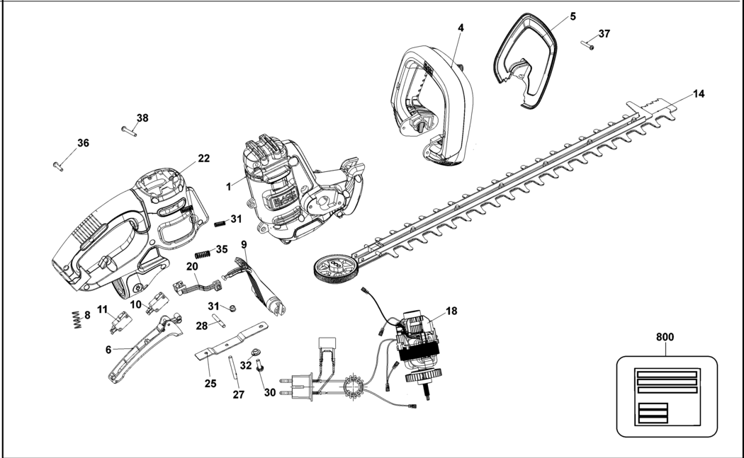 Black & Decker BEHTS455 Type 1 Hedge Trimmer Spare Parts