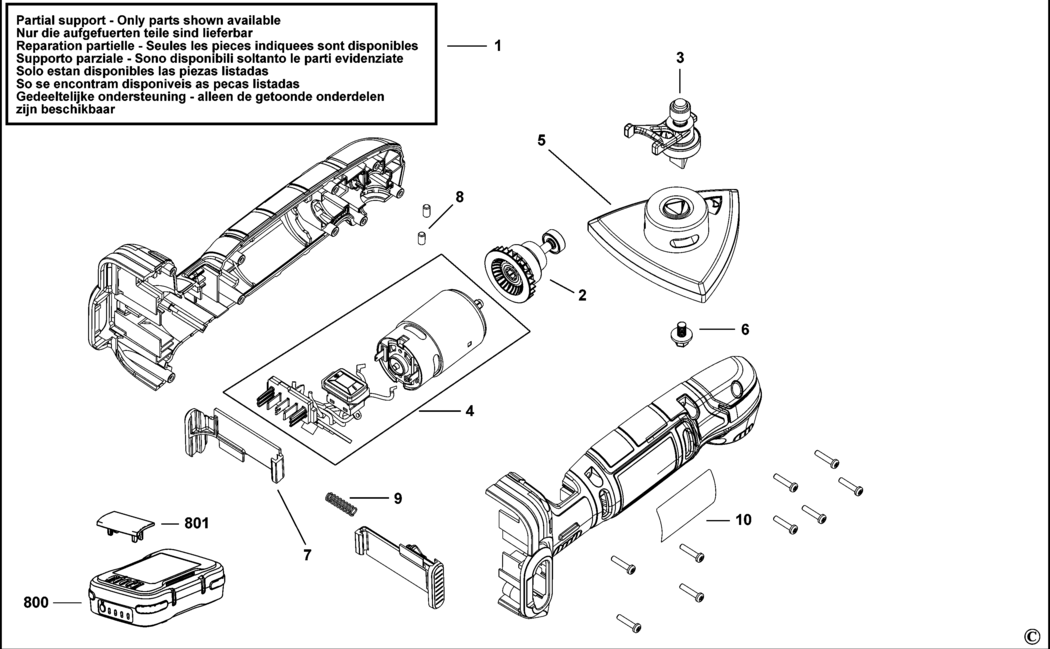 Black & Decker BCW201 Type 1 Sander Spare Parts