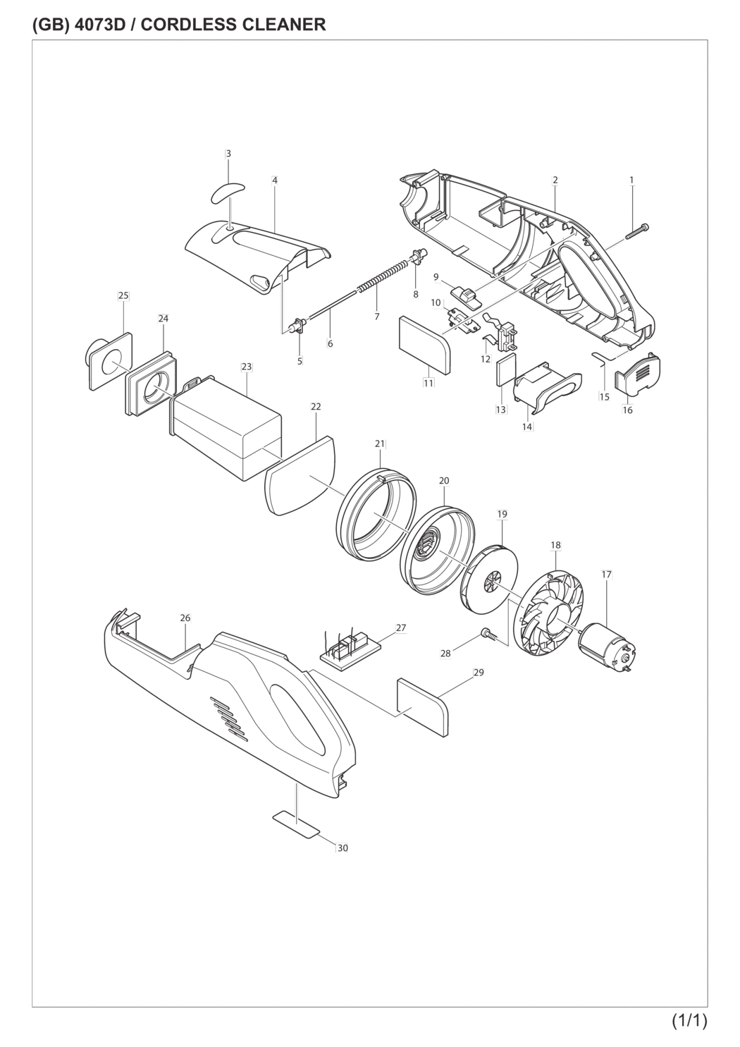 Makita 4073D Cordless Cleaner Spare Parts