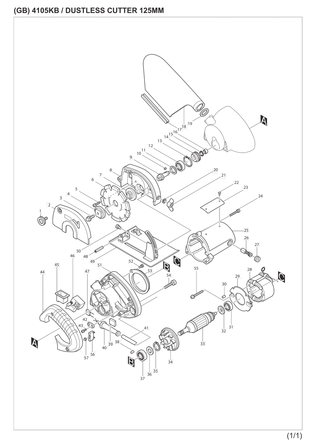 Makita 4105KB Dustless Cutter Spare Parts