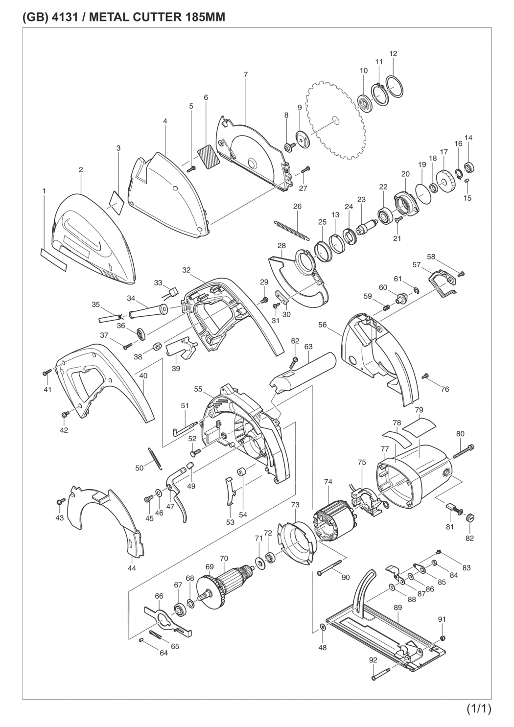 Makita 4131 Metal Cutter Spare Parts