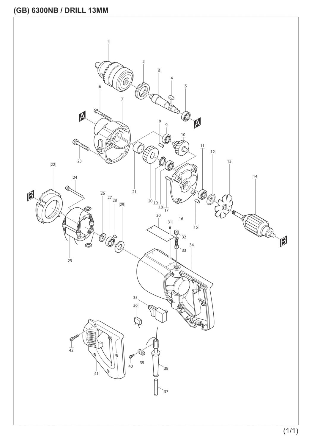 Makita 6300NB Drill Spare Parts