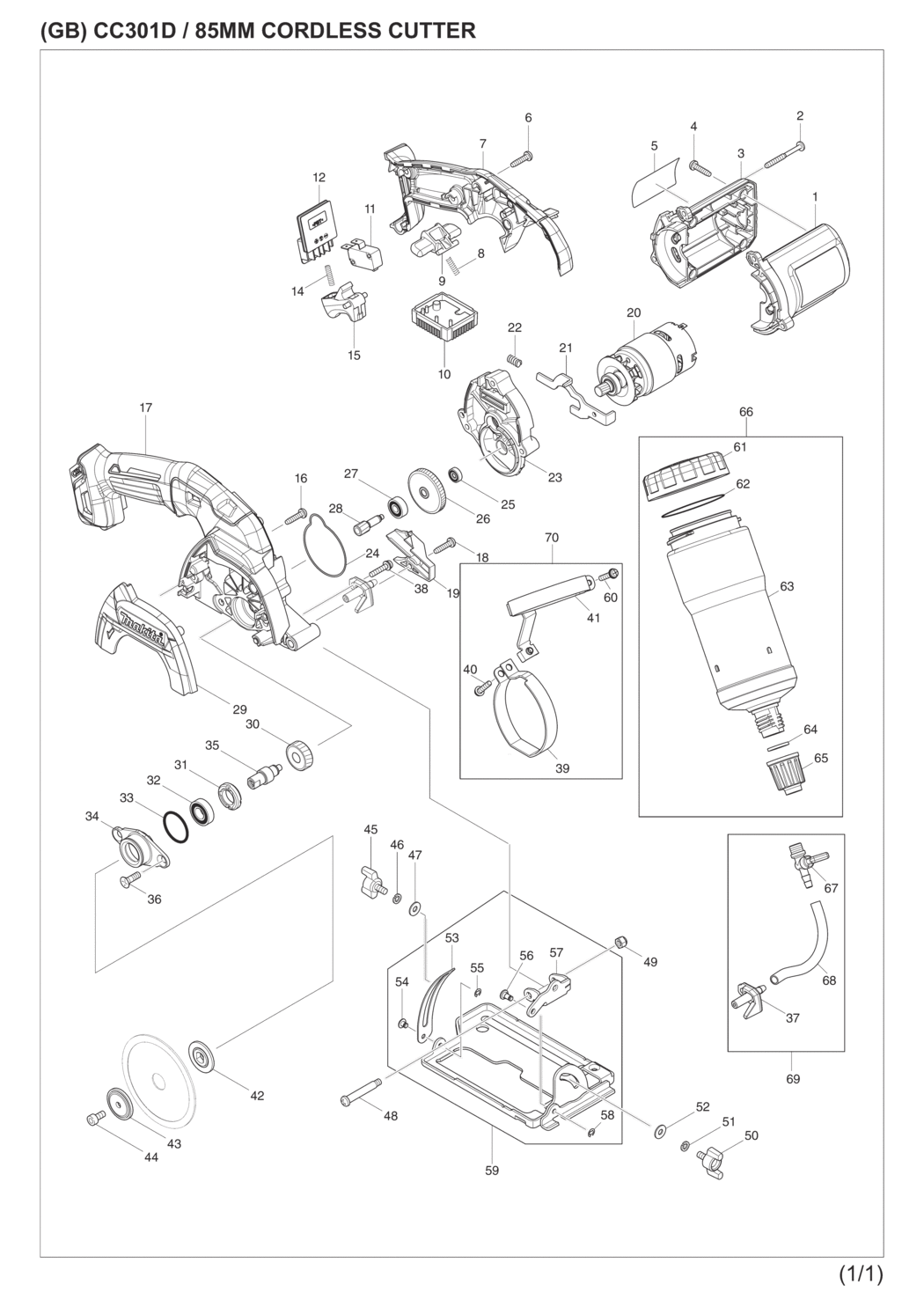 Makita CC301DWAE Cordless Cutter Spare Parts