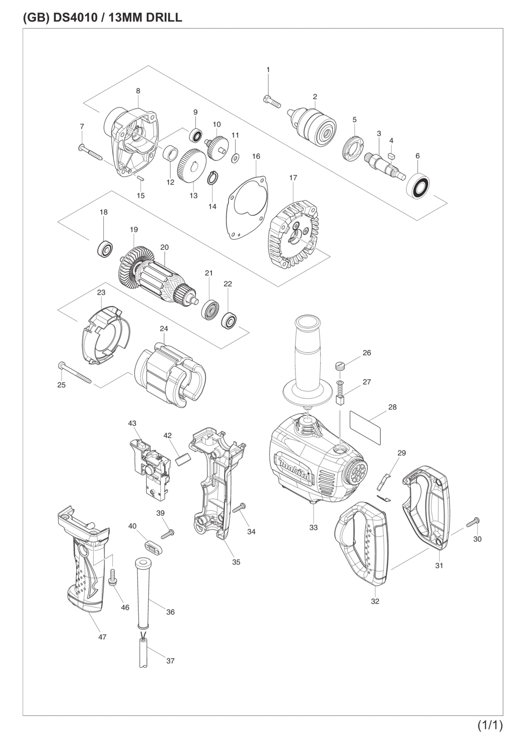 Makita DS4010 Drill Spare Parts