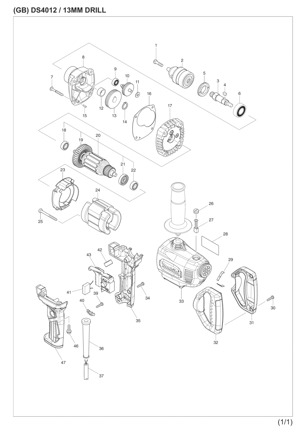 Makita DS4012 Drill Spare Parts