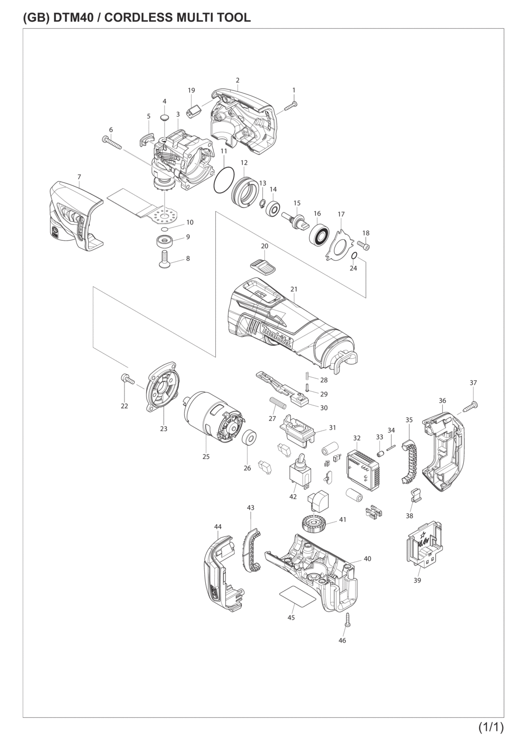 Makita DTM40RFX1 Cordless Multi Tool Spare Parts