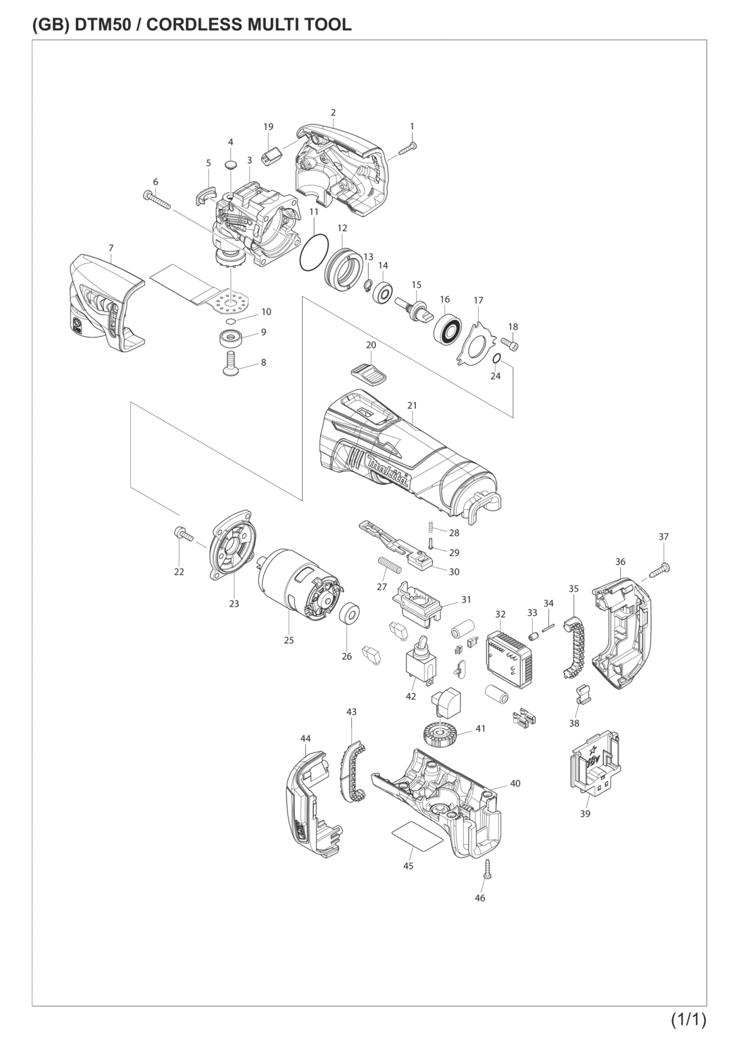 Makita DTM50RFX1 Cordless Multi Tool Spare Parts