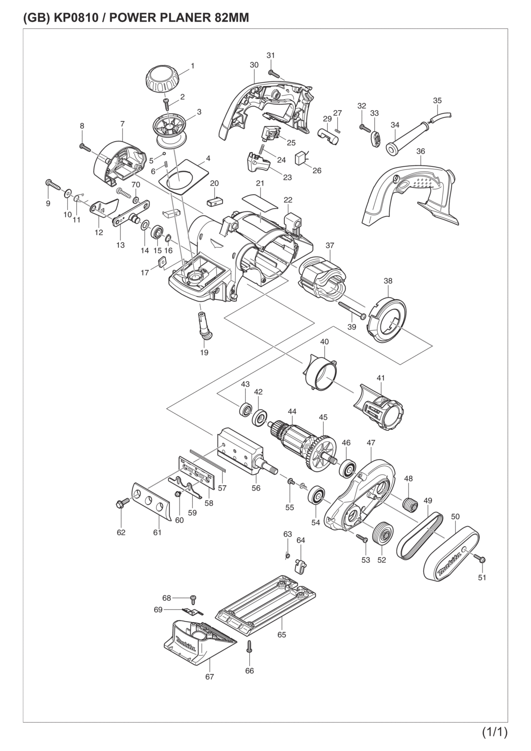 Makita KP0810K Power Planer Spare Parts