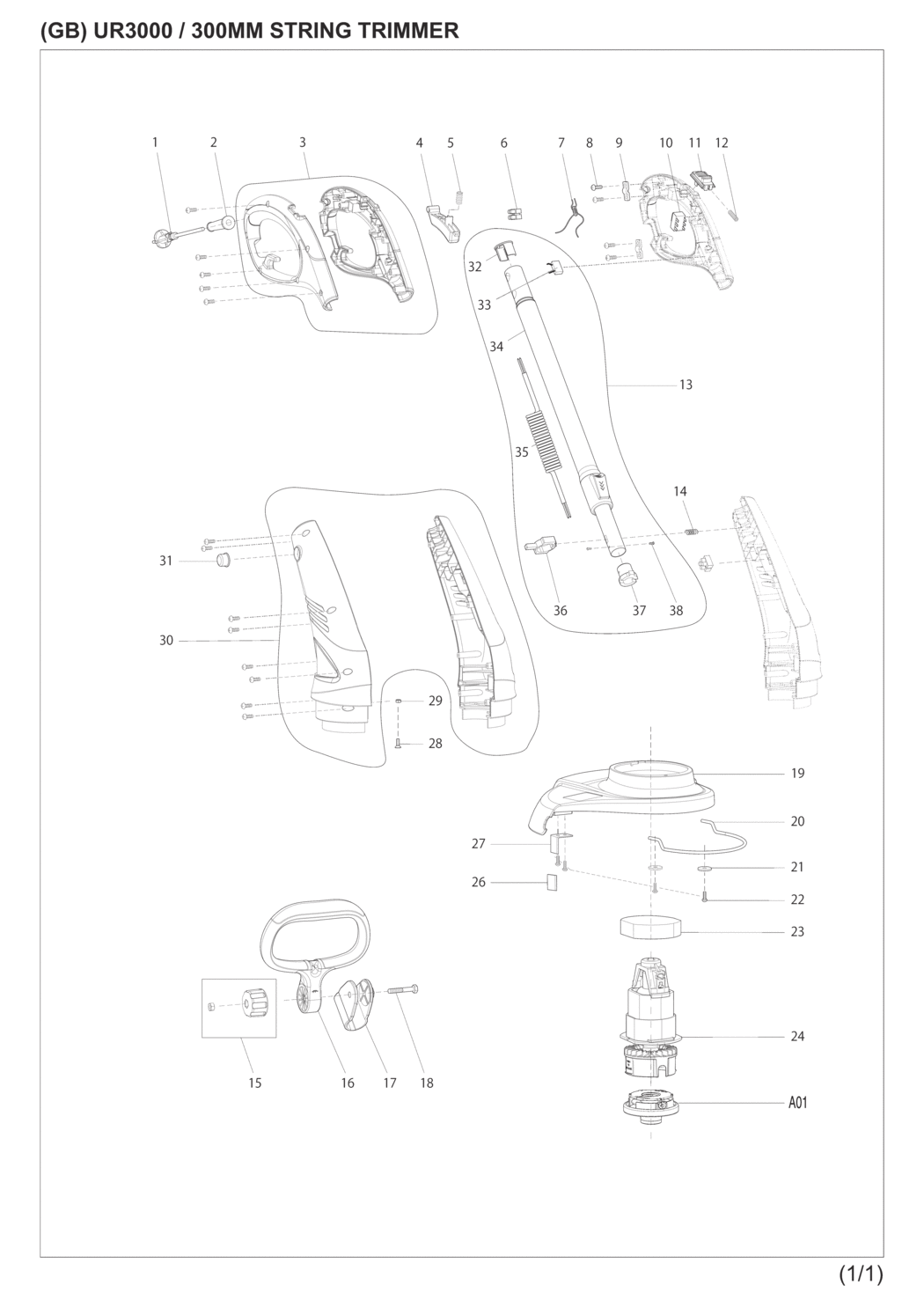 Makita MS245.4U Petrol Brushcutter Spare Parts