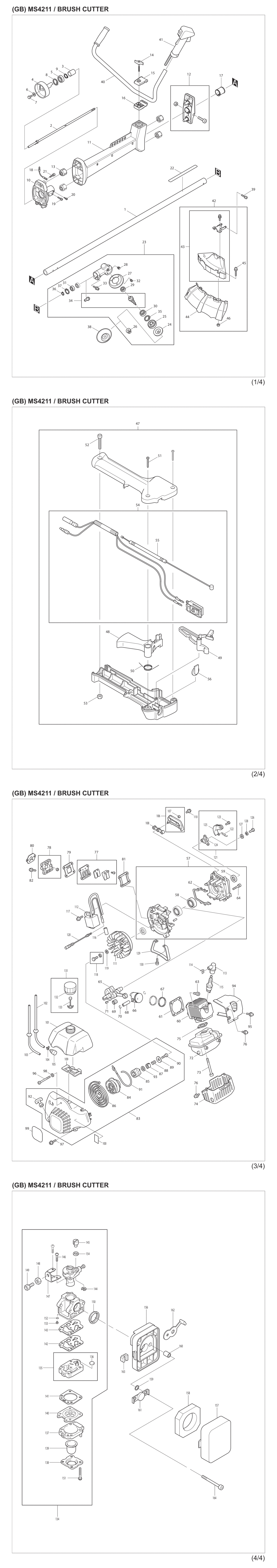 Makita MS4211 String Trimmer Spare Parts