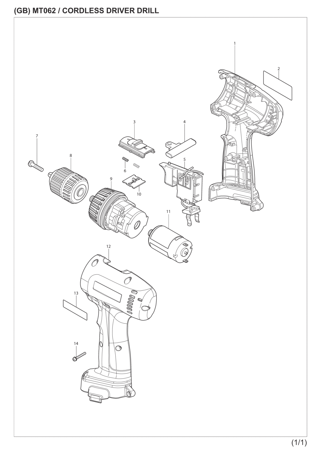 Makita MT062SK3 Cordless Driver Drill Spare Parts