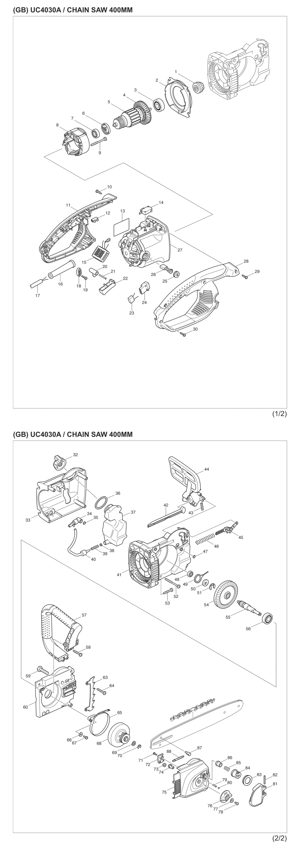 Makita UC4030AK Chain Saw Spare Parts