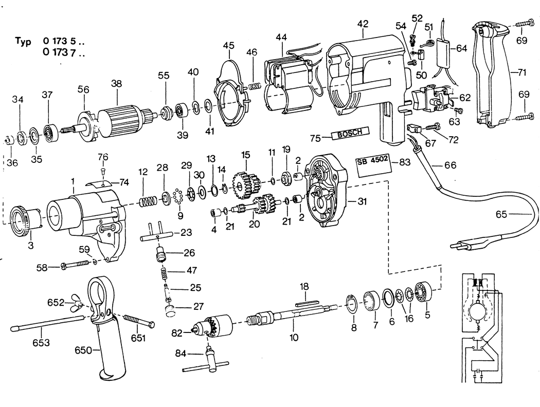Bosch ---- / 0600173503 / EU 220 Volt Spare Parts