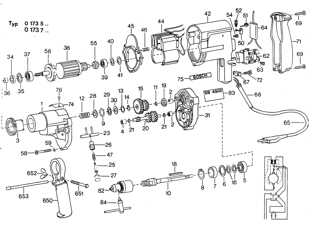 Bosch ---- / 0600173703 / EU 220 Volt Spare Parts