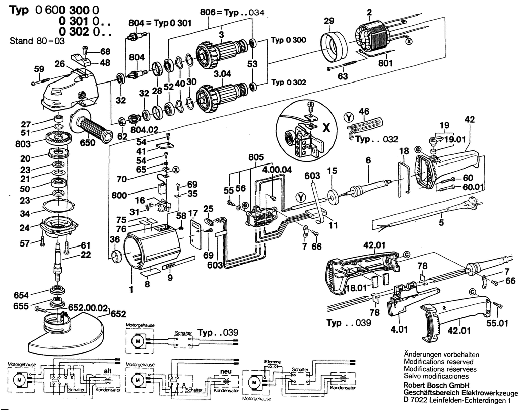 Bosch ---- / 0600301001 / EU 110 Volt Spare Parts