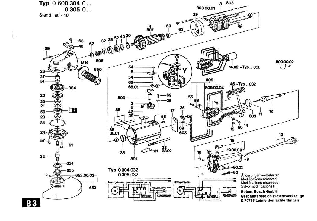 Bosch ---- / 0600304003 / EU 220 Volt Spare Parts