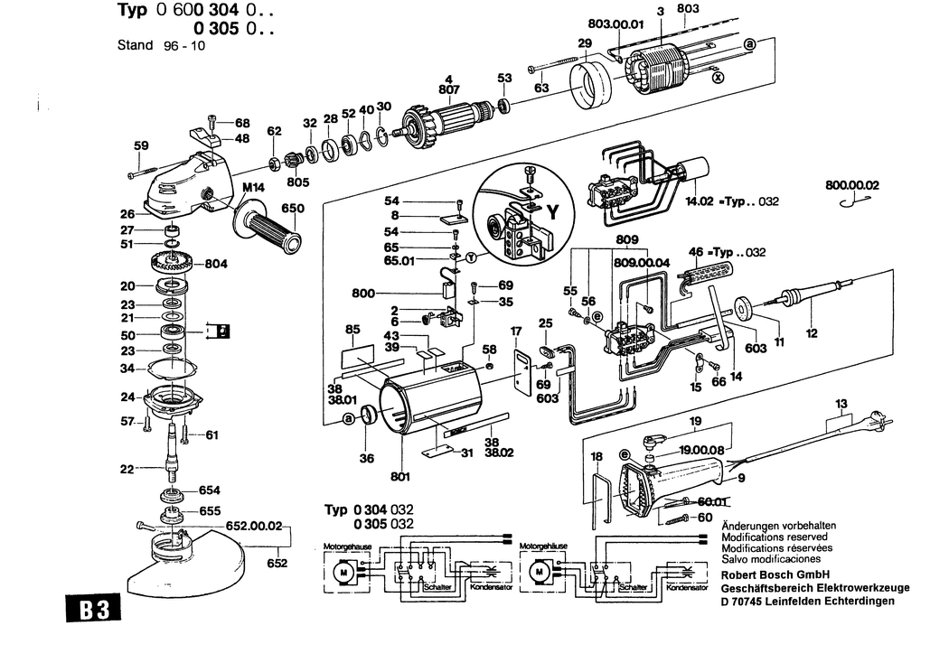 Bosch ---- / 0600305032 / CH 220 Volt Spare Parts