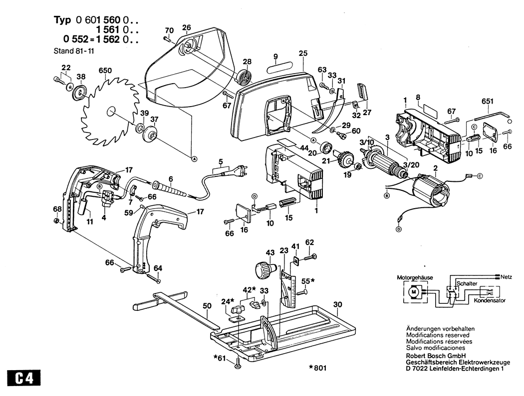 Bosch ---- / 0600552003 / EU 220 Volt Spare Parts