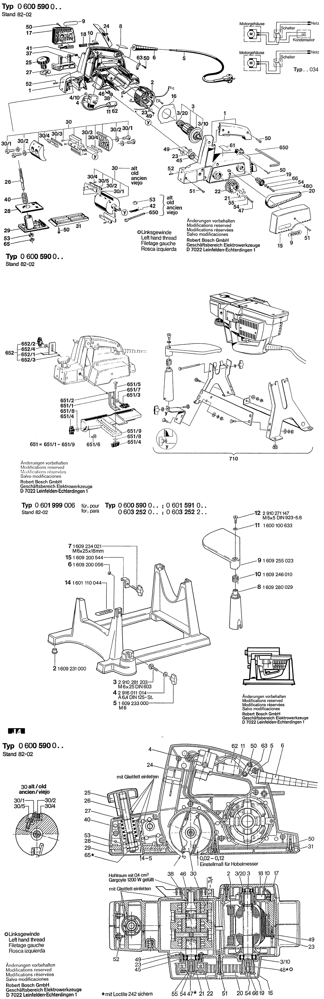 Bosch ---- / 0600590001 / EU 110 Volt Spare Parts