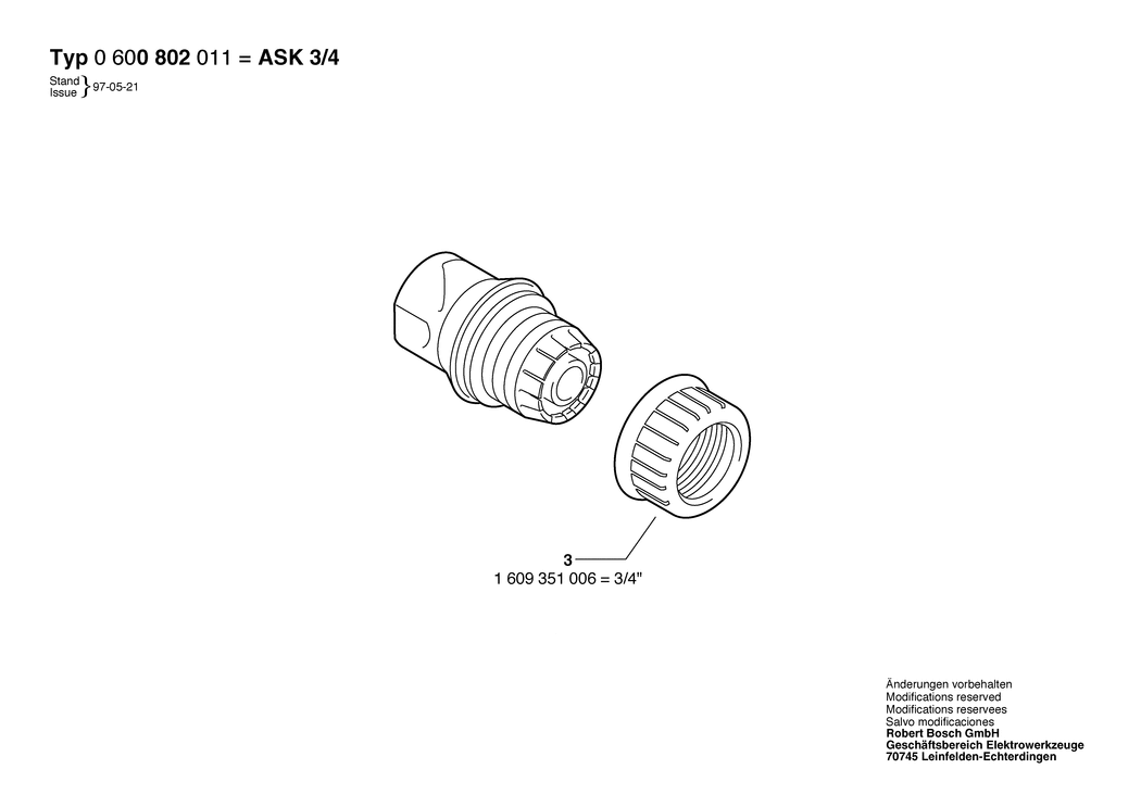 Bosch ASK 3/4 / 0600800011 / --- Spare Parts