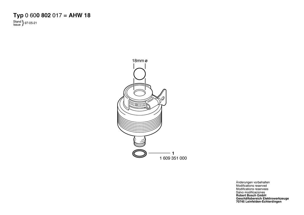 Bosch AHW 18 / 0600800017 / --- Spare Parts